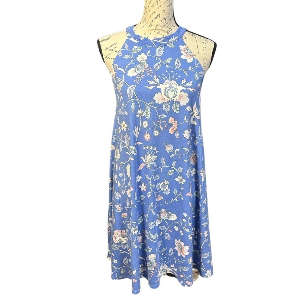 LOFT Soft Floral Periwinkle Sleeveless Dress Size Small NWT